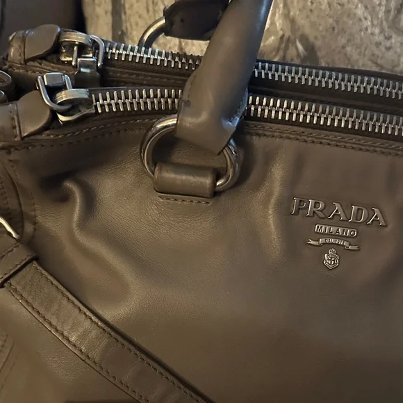 Prada Dark grey double zipper Prada bag. Two zip pockets. Offers are considered. - Picture 4 of 15